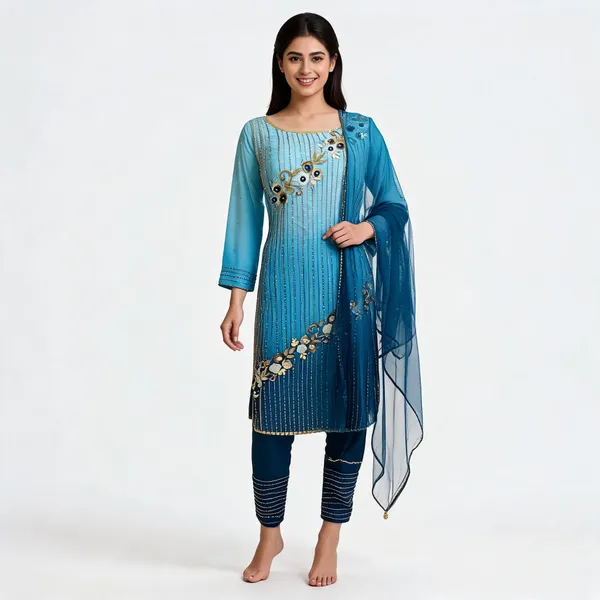Sky_Blue_Silk_Kurta_Set_For_Women