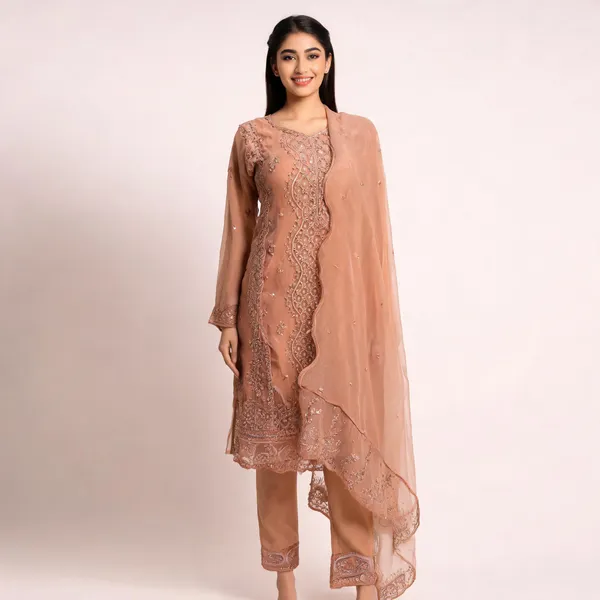 Rust_Silk_Kurta_Set_For_Women