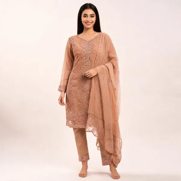 Rust_Silk_Kurta_Set_For_Women