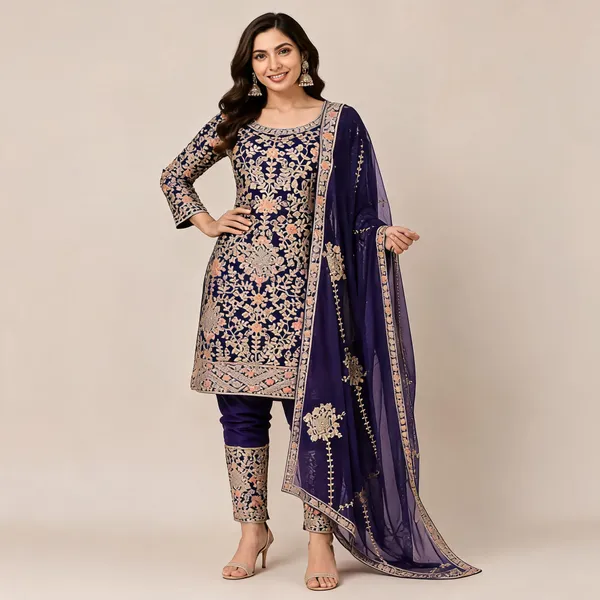 Purple_Georgette_Kurta_Set_For_Women