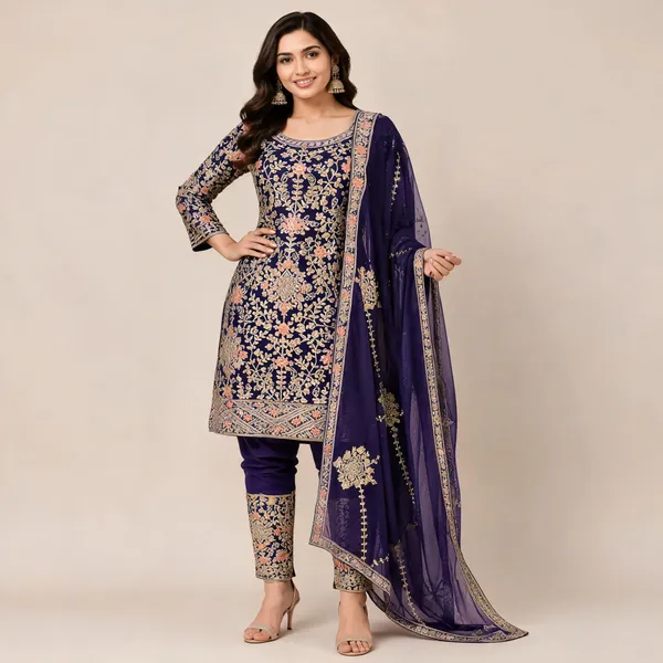 Purple_Georgette_Kurta_Set_For_Women