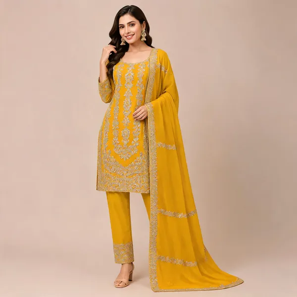 Yellow_Silk_Kurta_Set_For_Women