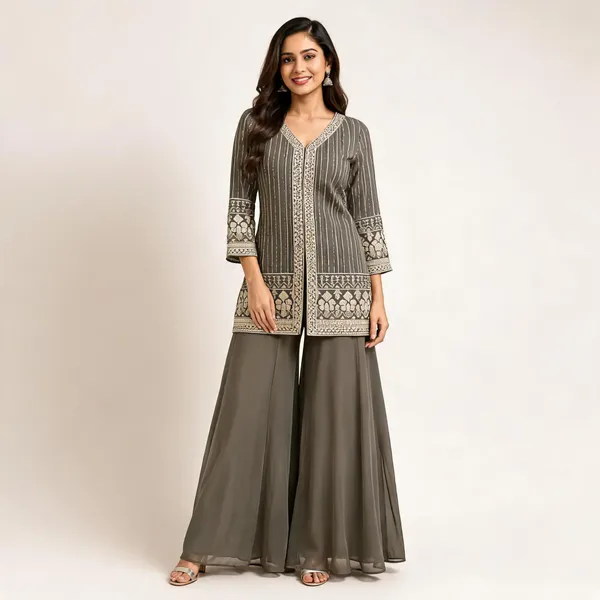 Grey_Georgette_Kurta_Set_For_Women