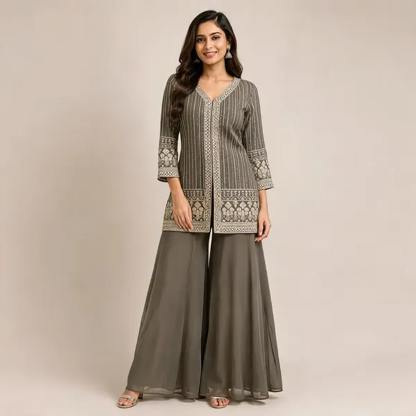 Grey_Georgette_Kurta_Set_For_Women