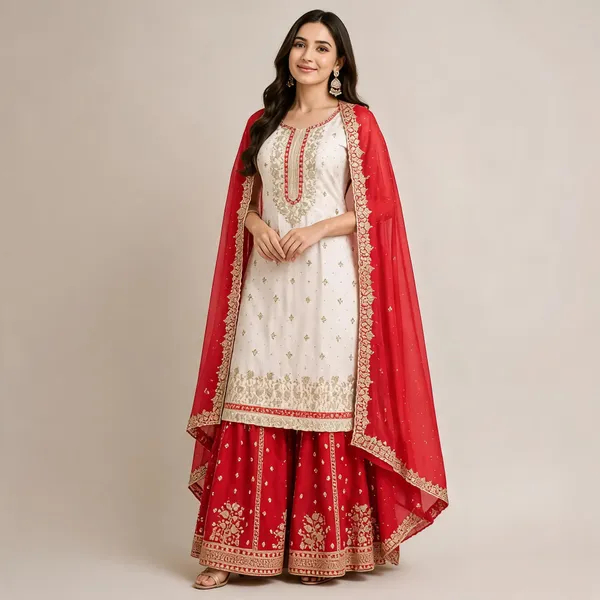 White_Silk_Kurta_Set_For_Women