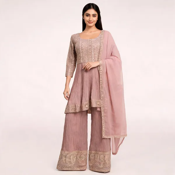 Rose_Gold_Georgette_Kurta_Set_For_Women