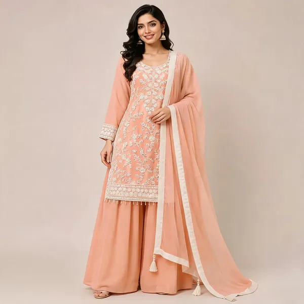 Pitch_Georgette_Kurta_Set_For_Women
