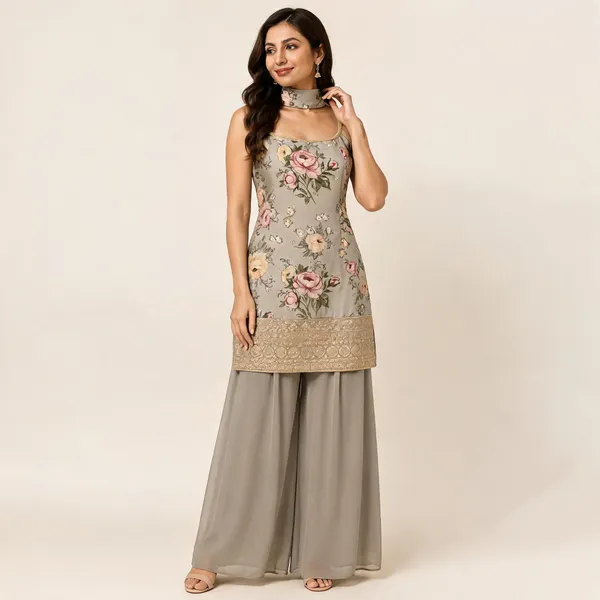 Grey_Georgette_Kurta_Set_For_Women