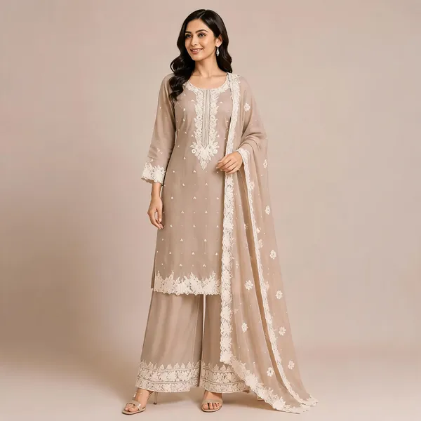 Beige_Muslin_Kurta_Set_For_Women