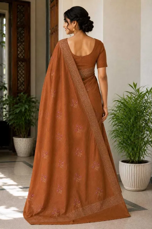 Raamiva_Embroidered,_Woven_Daily_Wear_Pure_Cotton_Saree_(Brown)