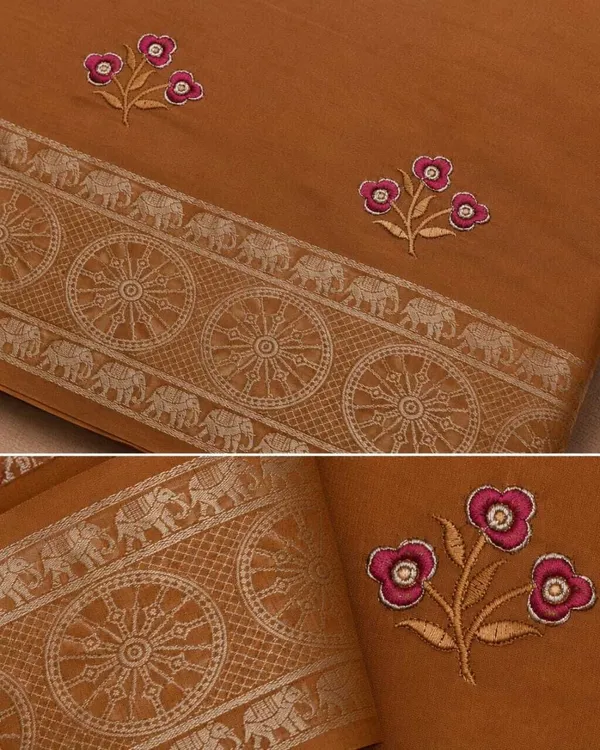 Raamiva_Embroidered,_Woven_Daily_Wear_Pure_Cotton_Saree_(Brown)