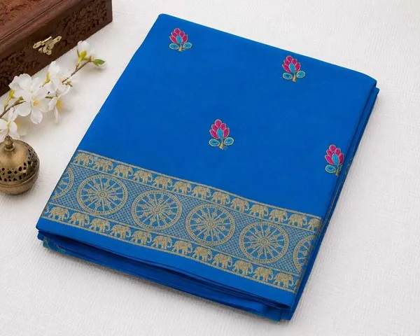 Raamiva_Embroidered,_Woven_Daily_Wear_Pure_Cotton_Saree_(Blue)