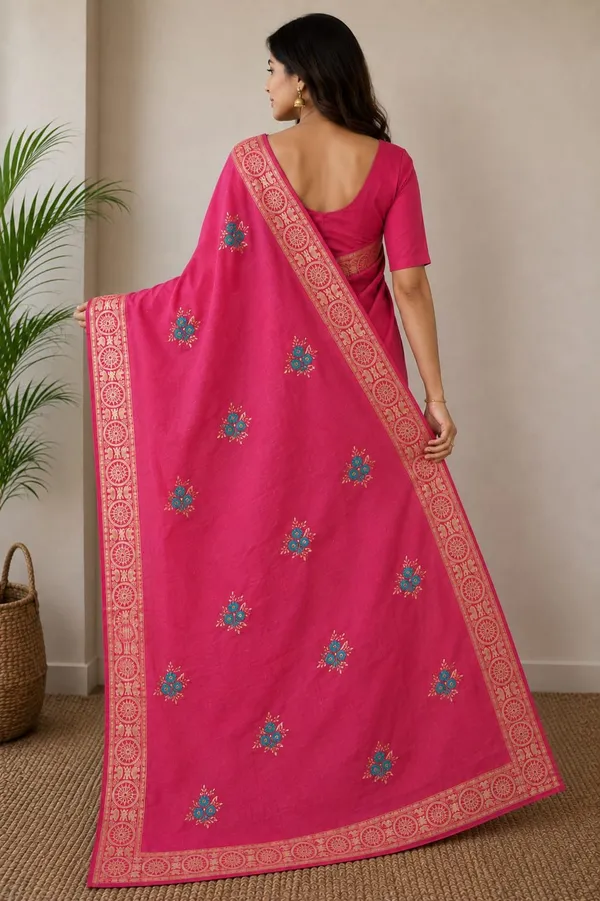 Raamiva_Embroidered,_Woven_Daily_Wear_Pure_Cotton_Saree_(Pink)