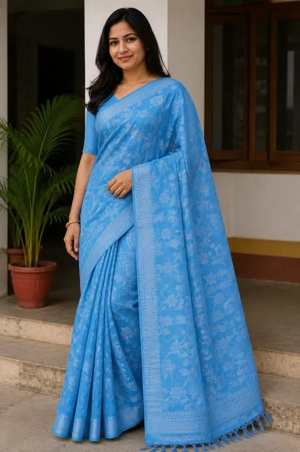Raamiva_Woven_Daily_Wear_Pure_Cotton_Saree_(Blue)