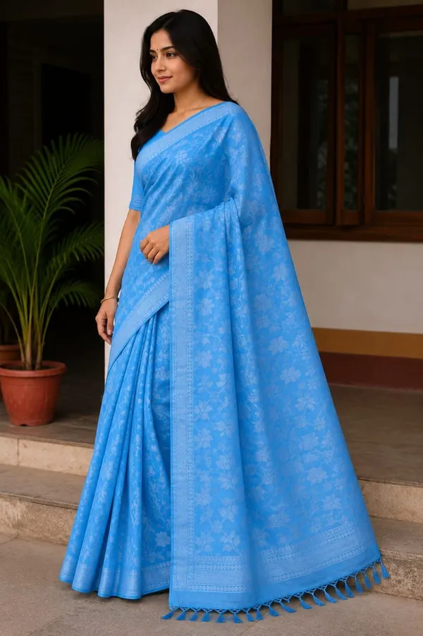 Raamiva_Woven_Daily_Wear_Pure_Cotton_Saree_(Blue)