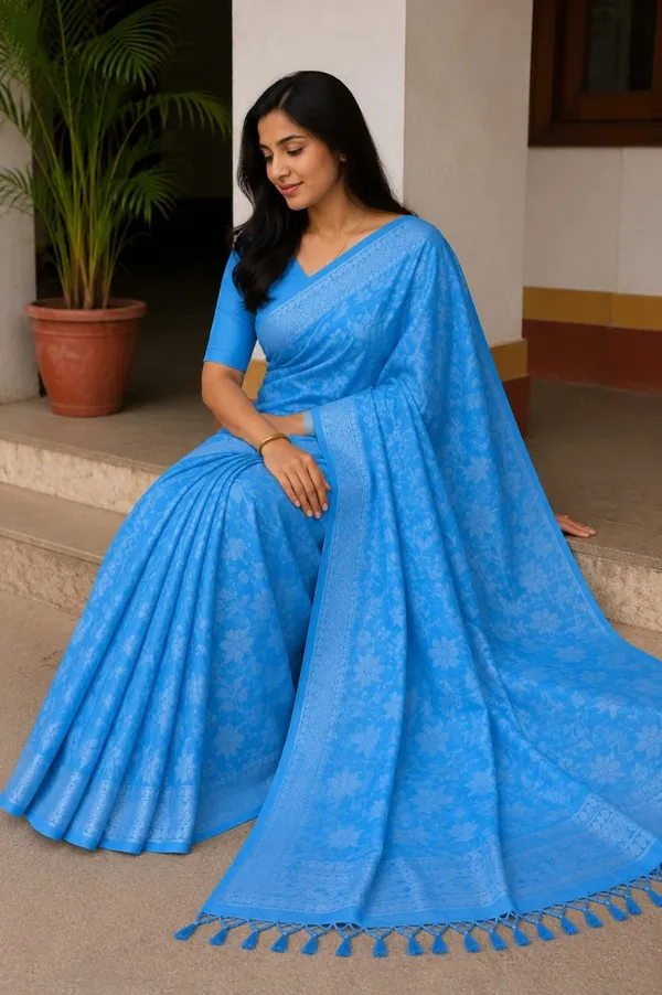Raamiva_Woven_Daily_Wear_Pure_Cotton_Saree_(Blue)