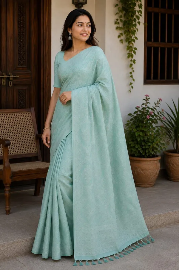 Raamiva_Woven_Daily_Wear_Pure_Cotton_Saree_(Green)