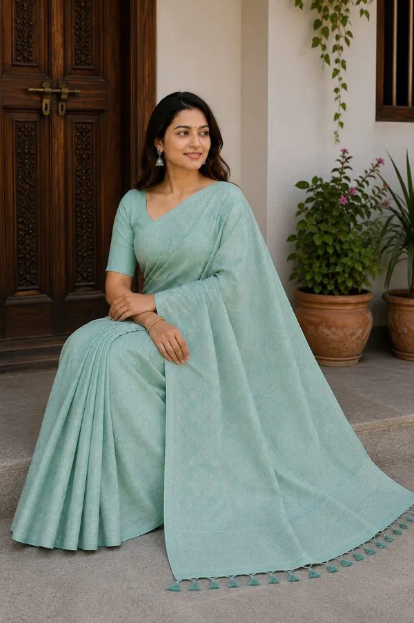 Raamiva_Woven_Daily_Wear_Pure_Cotton_Saree_(Green)