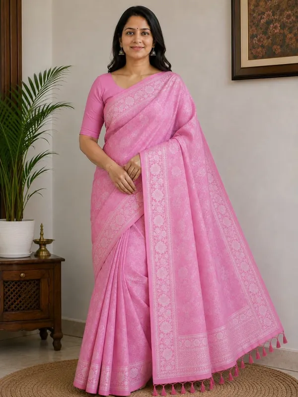 Raamiva_Woven_Daily_Wear_Pure_Cotton_Saree_(Pink)