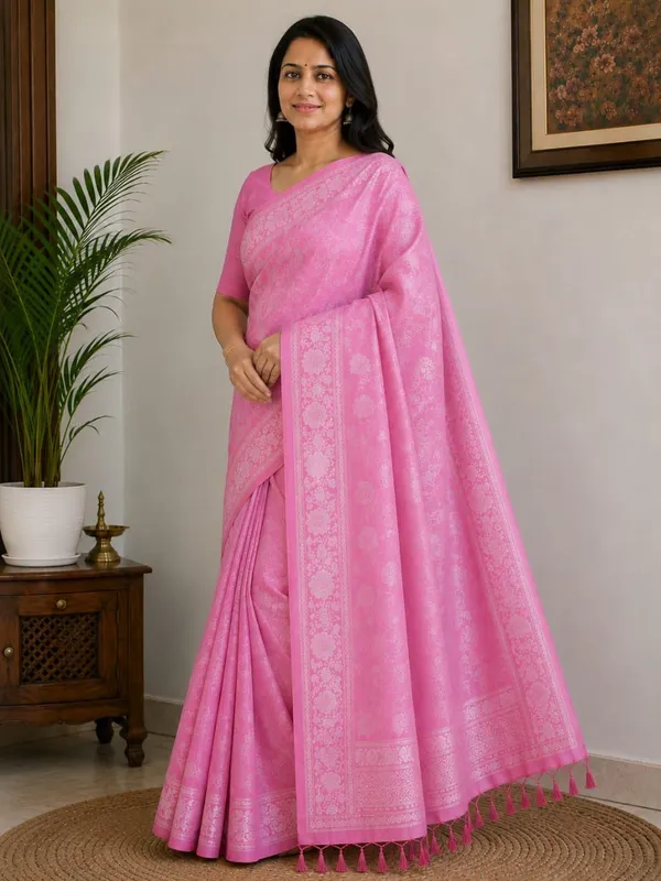 Raamiva_Woven_Daily_Wear_Pure_Cotton_Saree_(Pink)