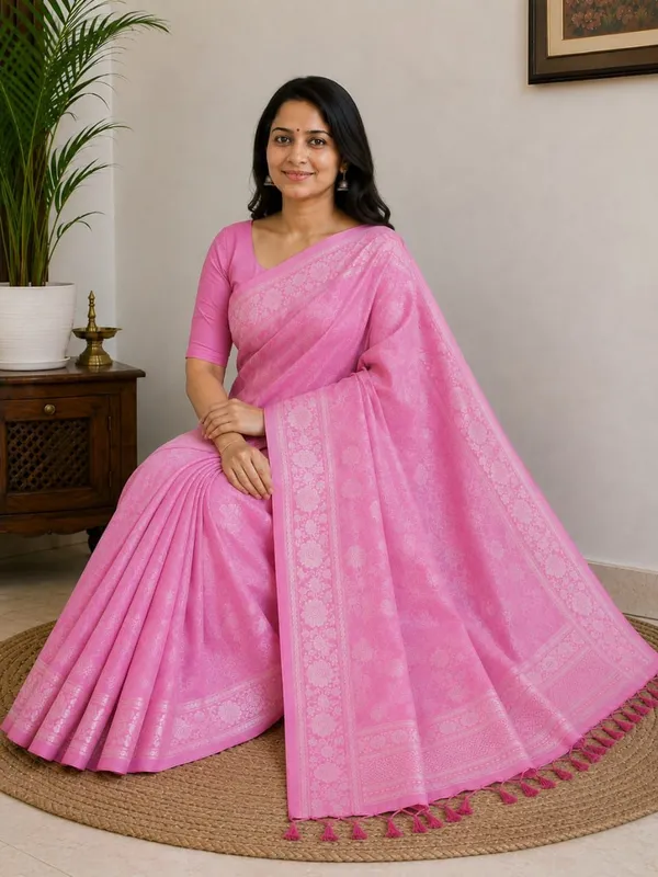 Raamiva_Woven_Daily_Wear_Pure_Cotton_Saree_(Pink)