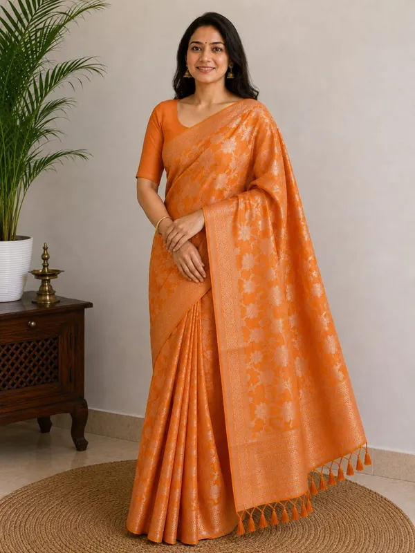 Raamiva_Woven_Daily_Wear_Pure_Cotton_Saree_(Orange)