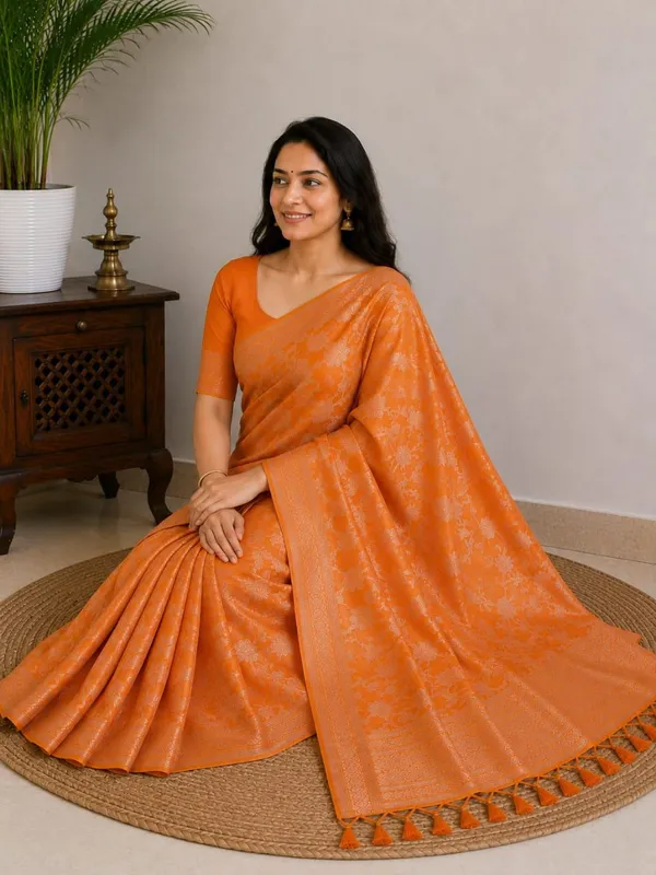 Raamiva_Woven_Daily_Wear_Pure_Cotton_Saree_(Orange)