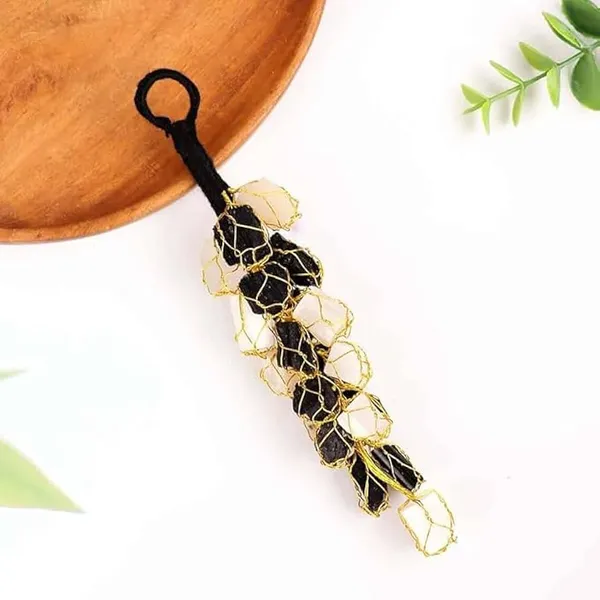 Black_And_White_Crystal_And_Metal_Wire_Wrapped_Hanging_For_Car_And_Home_Decor