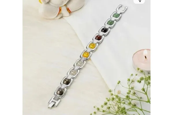 Silver_Crystal_And_Metal_Dhan_Yog_Multi-Stone_Bracelet_For_Unisex