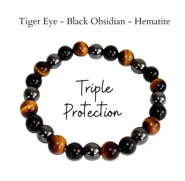Black_And_Brown_Crystal_Triple_Protection_Beaded_Bracelet_For_Unisex