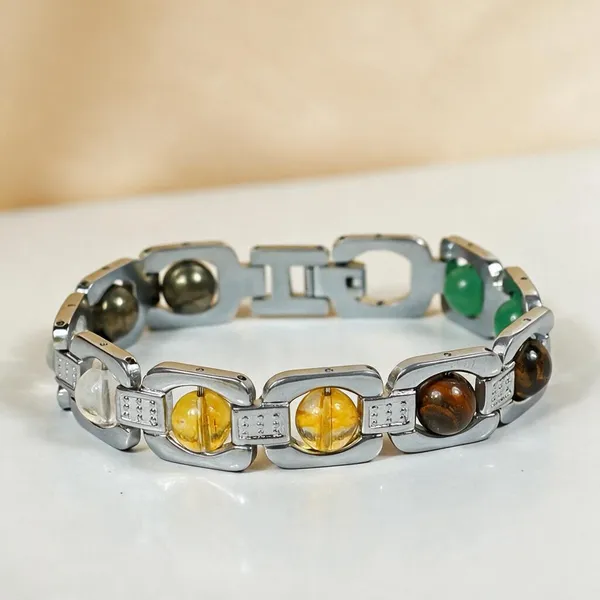 Silver_Crystal_And_Metal_Dhan_Yog_Multi-Stone_Bracelet_For_Unisex