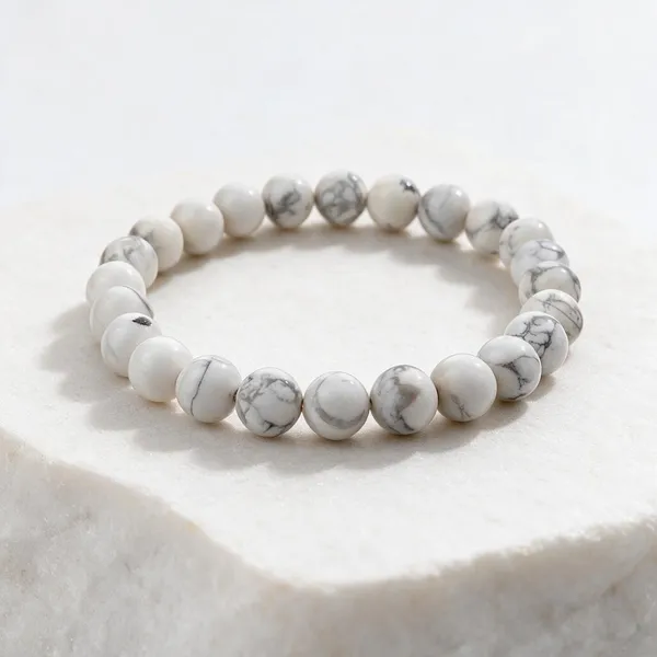 White_Crystal_Howlite_Marbled_Beaded_Bracelet_For_Unisex