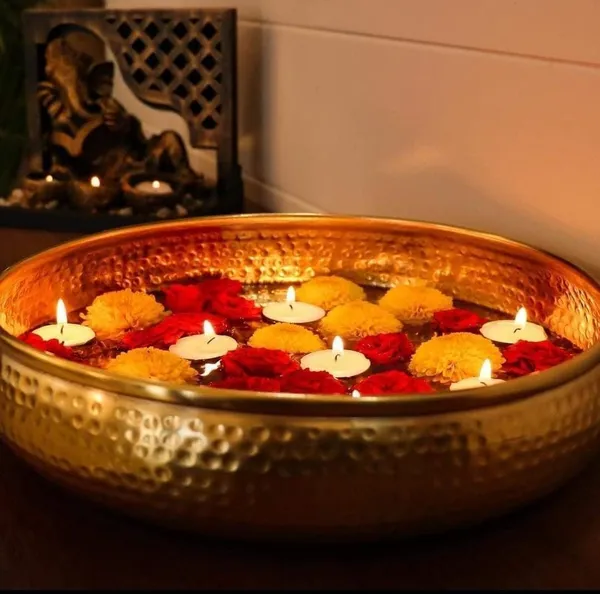 Decorative_Brass_Urli_Bowl_With_Floating_Candles_And_Marigold_Flowers_Traditional_Indian_Home_Decor_Gold