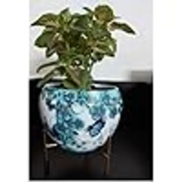 Decorative_Ceramic_Flower_Pot_With_Metal_Stand_6_Inch_Printed_Indoor_Planter_For_Home_Office_Modern_Tabletop_Plant_Holder_Succulent_Bonsai_Pot_White