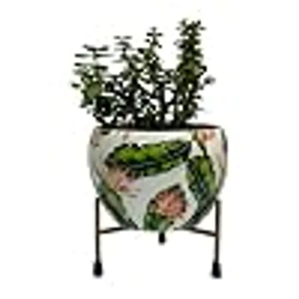 Decorative_Ceramic_Flower_Pot_With_Metal_Stand_6_Inch_Printed_Indoor_Planter_For_Home_Office_Modern_Tabletop_Plant_Holder_Succulent_Bonsai_Pot_White_And_Green