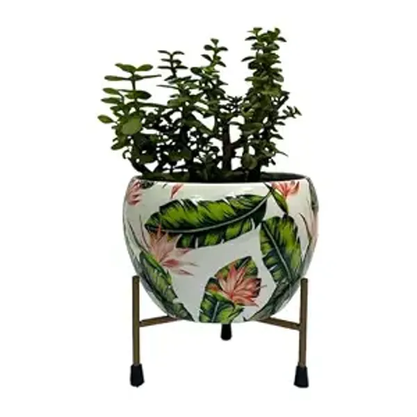 Decorative_Ceramic_Flower_Pot_With_Metal_Stand_6_Inch_Printed_Indoor_Planter_For_Home_Office_Modern_Tabletop_Plant_Holder_Succulent_Bonsai_Pot_White_And_Green
