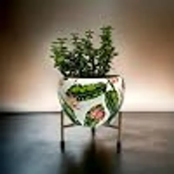 Decorative_Ceramic_Flower_Pot_With_Metal_Stand_6_Inch_Printed_Indoor_Planter_For_Home_Office_Modern_Tabletop_Plant_Holder_Succulent_Bonsai_Pot_White_And_Green