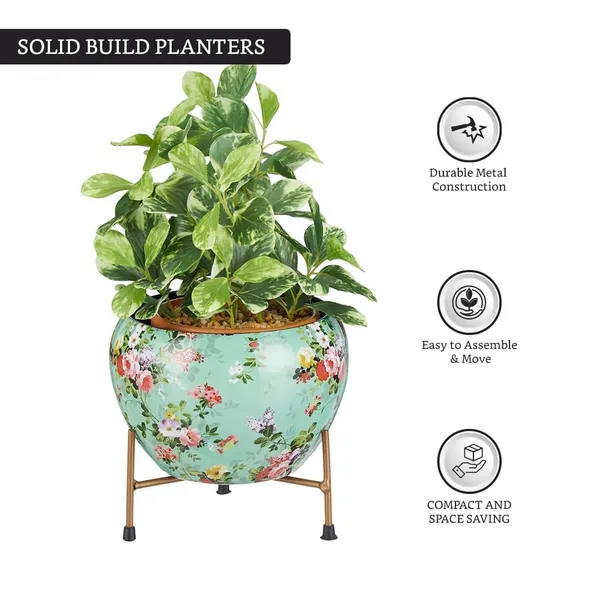 Decorative_Ceramic_Flower_Pot_With_Metal_Stand_6_Inch_Printed_Indoor_Planter_For_Home_Office_Modern_Tabletop_Plant_Holder_Succulent_Bonsai_Pot_Green