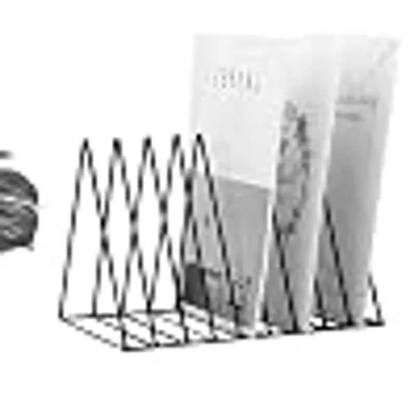Alfhome_Premium_Metal_Magazine_Holder_File_Organizer_Geometric_Wire_Desktop_Sorter_Wall_Mounted_Rack_For_Office_Home_Desk_Books_And_Documents_Black_Triangle_Desktop_Sorter