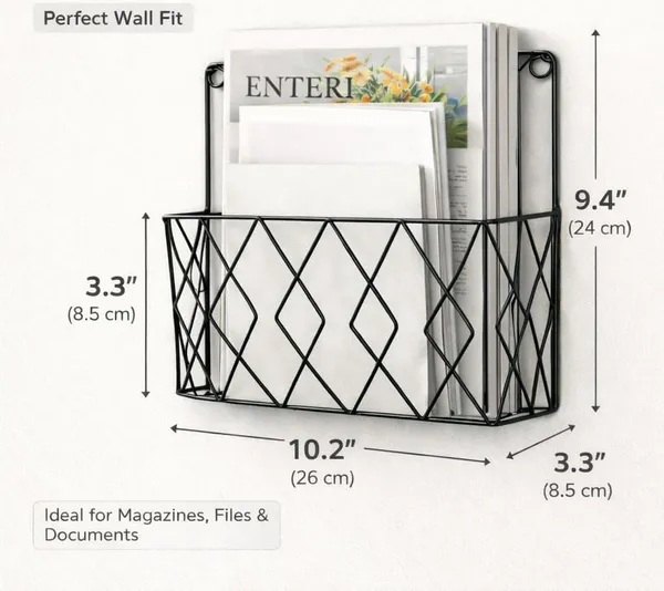 Alfhome_Premium_Metal_Magazine_Holder_File_Organizer_Geometric_Wire_Desktop_Sorter_Wall_Mounted_Rack_For_Office_Home_Desk_Books_And_Documents_Black_Diamond_Wall_File_Rack
