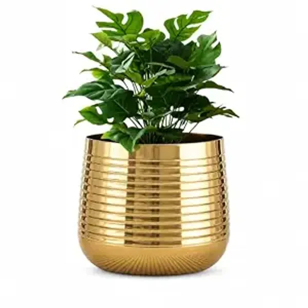 Alfhome_5_5_Gold_Metal_Planter_With_Hammered_Finish_Decorative_Iron_Flower_Pot_Indoor_Plant_Container_For_Home_Decor