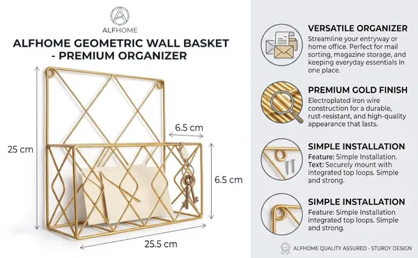 Alfhome_Geometric_Wire_Wall_Basket_Golden_Metal_Hanging_Mail_Sorter_Magazine_Organizer_For_Entryway_Home_Office_And_Bedroom_Decor