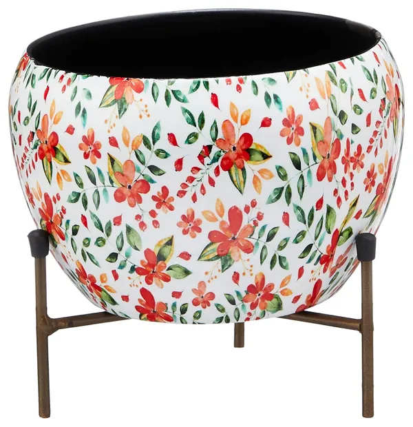 Metal_Floral_Print_Planter_Pot_With_Stand