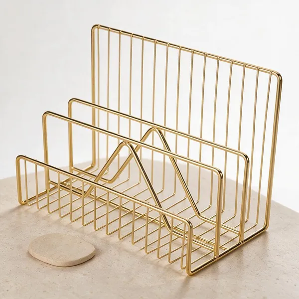 Iron_Modern_Geometric_Wire_Gold_Multi_Slot_Desktop_Magazine_Holder