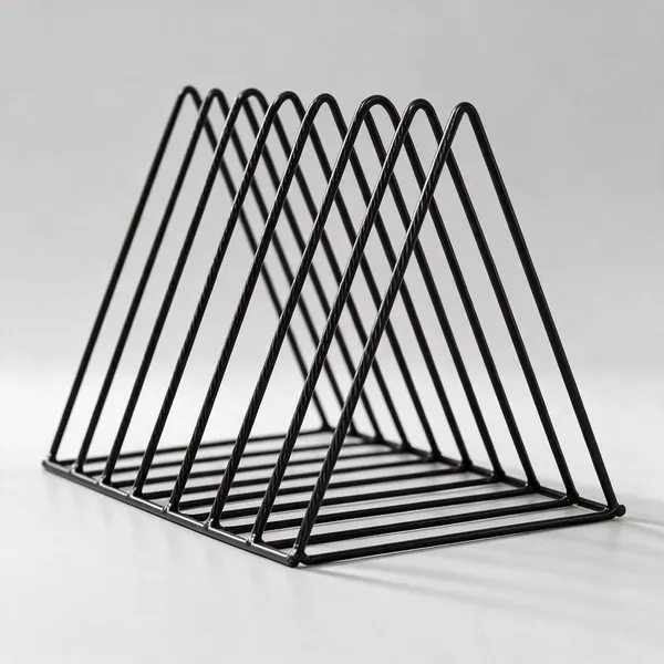 Iron_Modern_Geometric_Wire_Black_Triangle_Desktop_Magazine_Holder