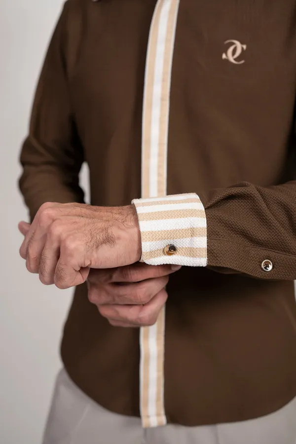 The_Subtle_Statement_Panelling_Shirt_Brown
