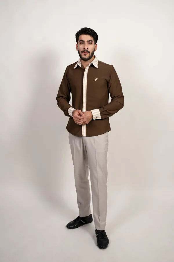 The_Subtle_Statement_Panelling_Shirt_Brown