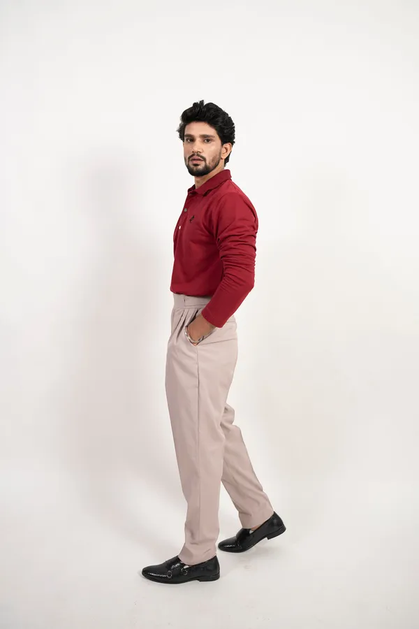 The_Premium_Buttoned_Polo_Crimson_Red