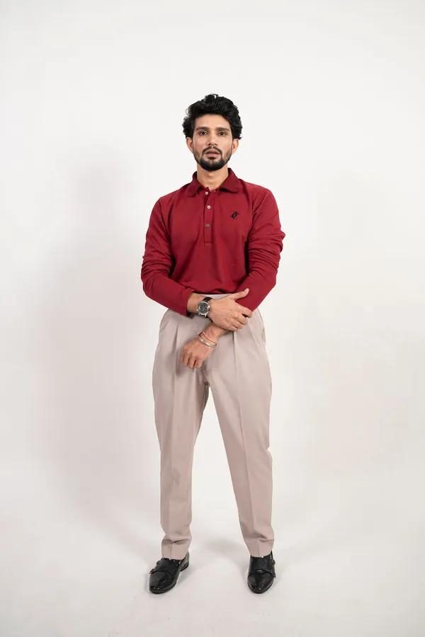 The_Premium_Buttoned_Polo_Crimson_Red