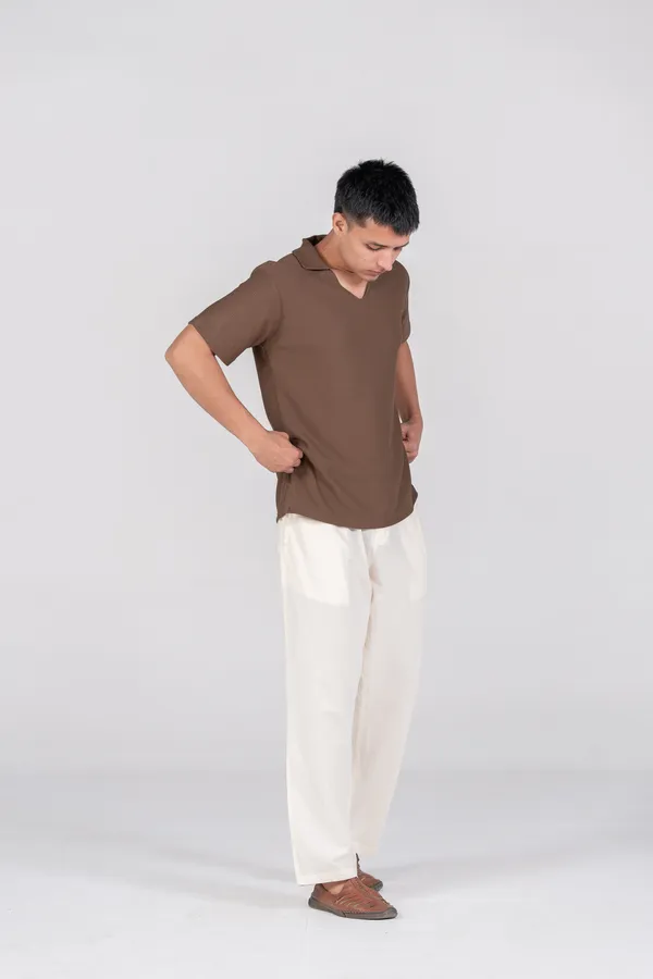 The_Easecode_V_Neck_Polo_Choco_Mousse